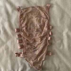 Victoria’s Secret dusty pink/gold strappy teddy
